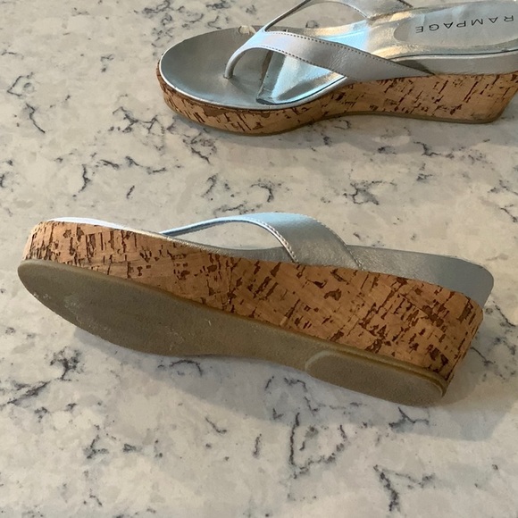 Rampage silver platform flip flop, size 8.5. - Picture 2 of 2